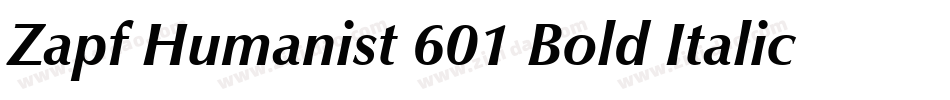 Zapf Humanist 601 Bold Italic BT字体转换